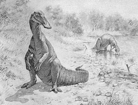 a hadrosaurus, which once roamed the land with legacy CS profs